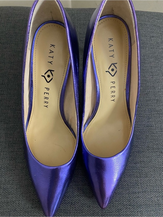 Katy Perry Collections Shoes - Katy Perry Metallic Closed Toe Purple Heels Size 7.5M Used